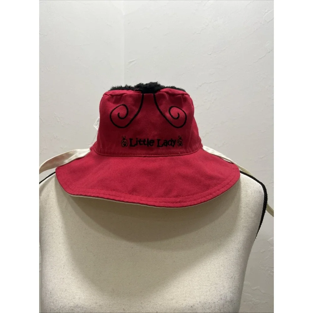 Reversible Bucket Hat‎ Little Lady Ladybug Social Butterfly Red White Sun Hat